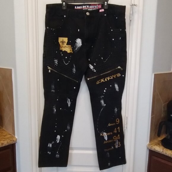 Lion Dynasty Other - Lion Dynasty New Orleans Saints Moto Jeans Sz 40